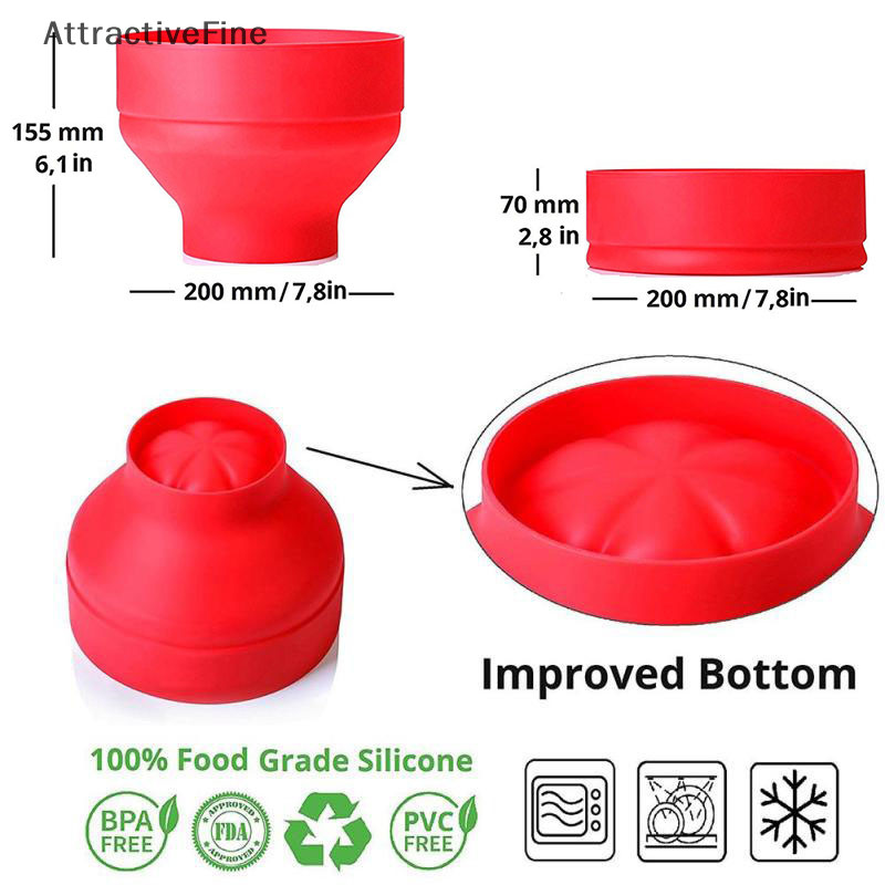 [AttractiveFine] Popcorn Bowl With Lid Microwave Popcorn Bucket Creative Foldable Popcorn Maker Att