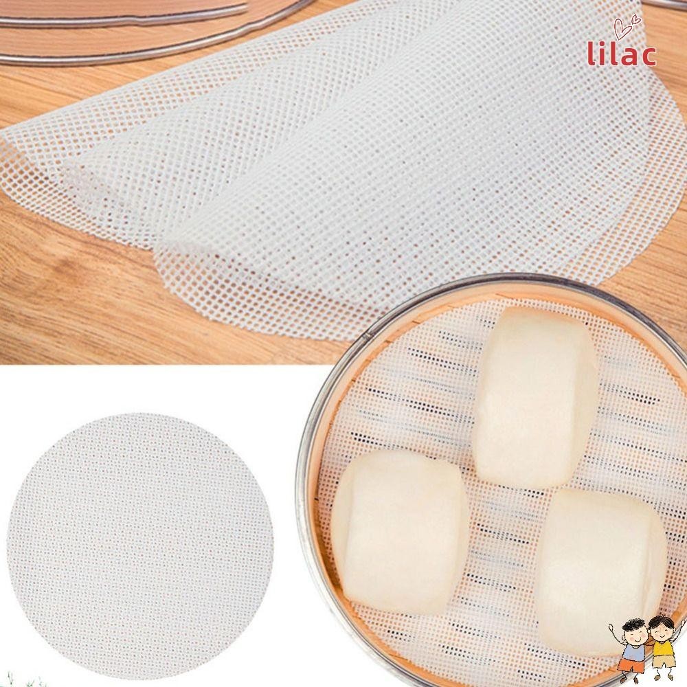 LAC Silicone Dehydrator Sheets, Thickened Reusable Round Steamer Mesh Pad, Multifunction Kitchen Baking Accessories Non-Stick Steamer Mat