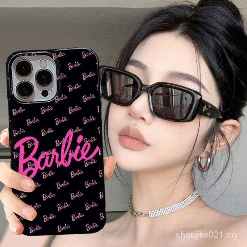 Sweet Cool Barbie untuk kes telefon bimbit IPhone 13 15promax separuh tutup 12 11 14 Pro soft MAX XR X XS MAX 15Plus 7/8 Plus Se2020 kes telefon