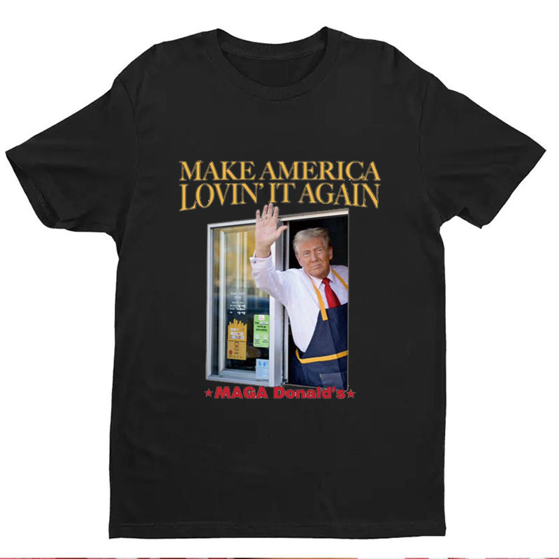 2025 Send Now Funny Trump Mcdonald's shirt Pennsylvania Round Neck T-shirt Street Casual Short Sleeve S-5XL