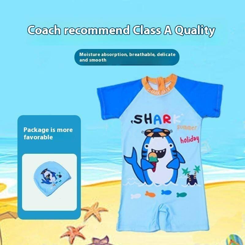 [Instant release in stocks]Shark Swimsuit Kids One Piece ,Swimming Suit Kids Boy And Girl, Comfortable Breathable Swimwear Kids,Cartoon Cute Bathing Suit Kids,Quick-Drying Beach Wear Kids,Swimsuit Kids Eco-friendly Printing