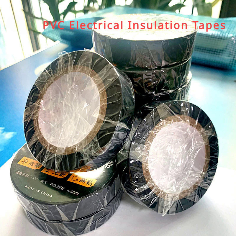 10pcs PVC Electrical Insulation Tapes 16mm Black Flame Retardant Waterproof Self-adhesive Tape Wire Organizer Gadget Glue Vinyl Tape