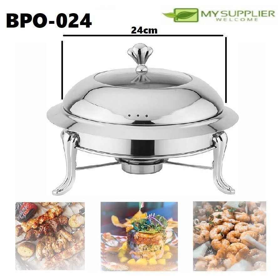 BPO-024 24CM Chafing Dish Stainless Steel Small Hot Pot Buffet Pot Food Warming Tray