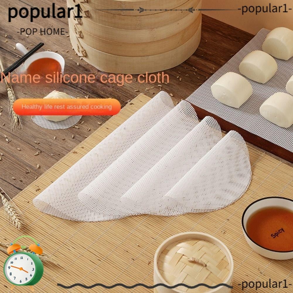 POP Round Steamer Mesh Pad, Kitchen Baking Accessories Non-Stick Silicone Dehydrator Sheets, Durable Thickened Reusable Food Fruit Dryer Mats