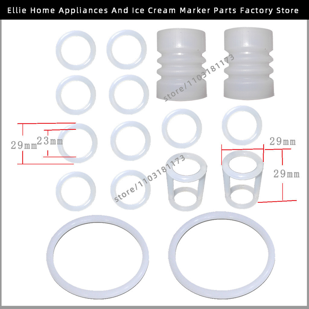 HKLHDZ  16 PCS Per Bag  White Color Silicone Seal Ring Gaskets Components For BQL Ice Cream Makers Soft Serve Machine