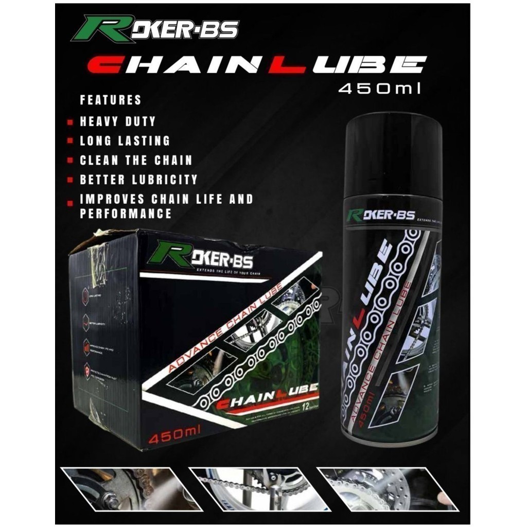 *** FREE SHIPPING *** SPROCKET CHAIN LUBE  ROKER-BS 450ML ROKER