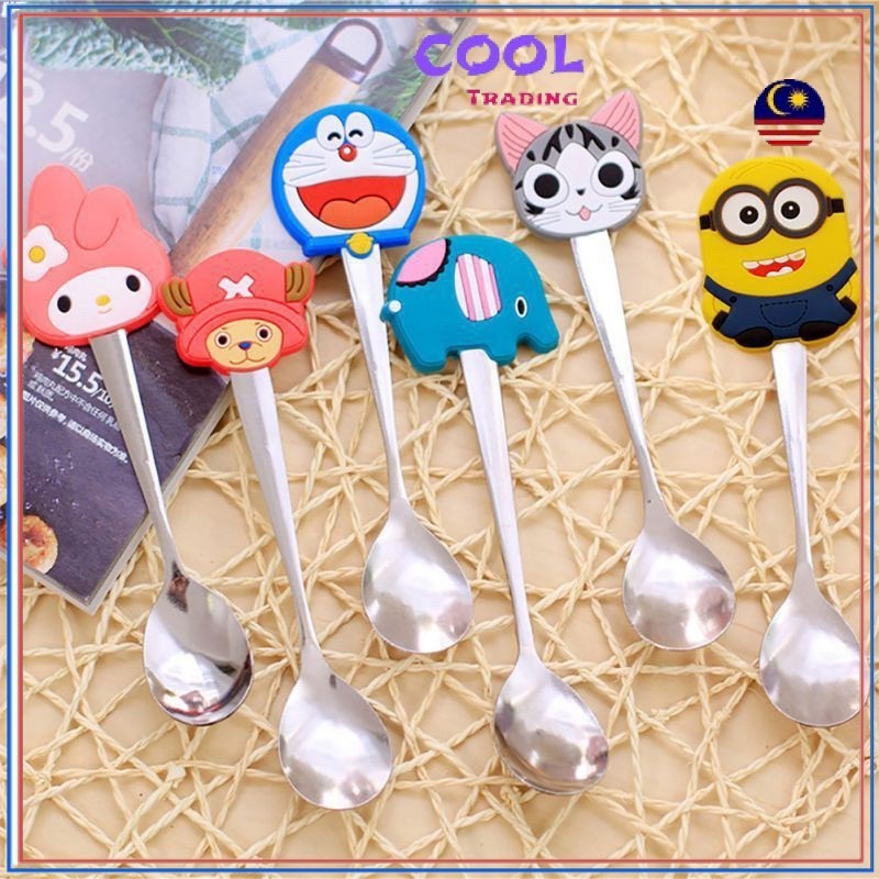 PPP Stainless Steel Spoon Kids Doraemon Children Child Kanak Sudu Tea Spoon Cartoon Cute Gift Eat Kids 佩佩猪 953