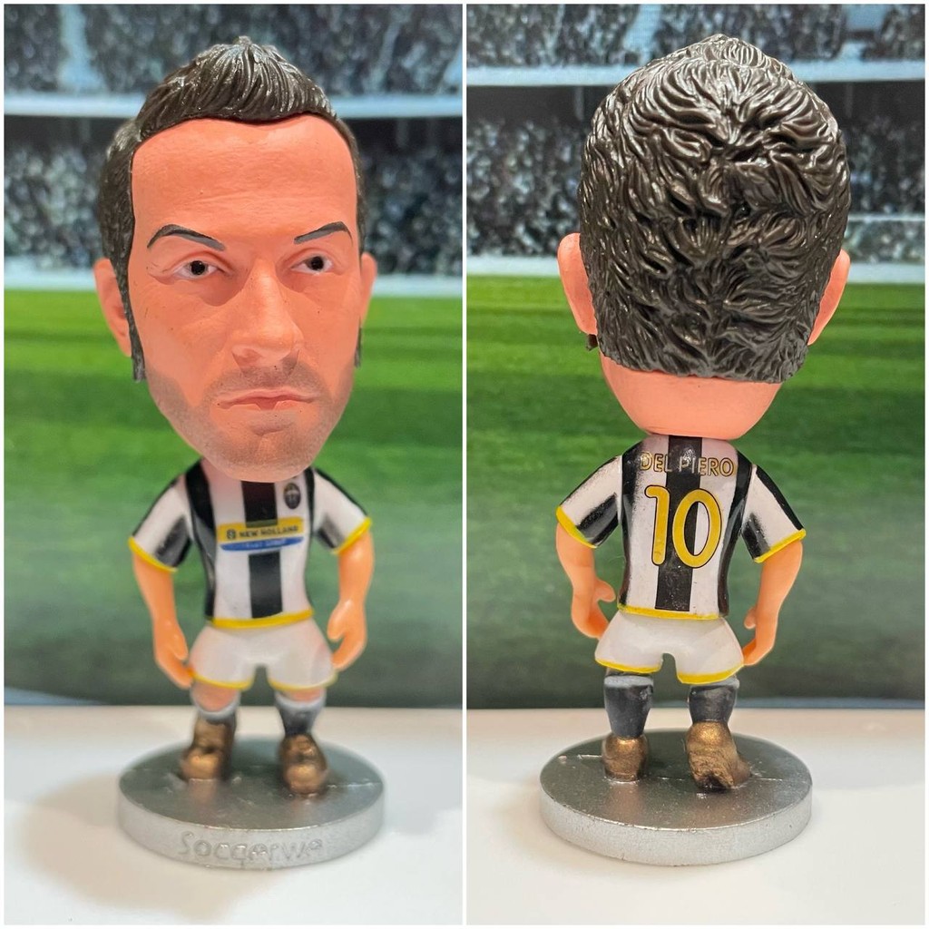 Miniature Figure Alessandro Del Piero Juventus Football Soccer Figurine Mini Figure Alessandro Del Piero Collectibles Merchandise Hobby Collection Cake Topper Gift Souvenir Display Action Figure Ball Lionel Messi Figure Sport Collection