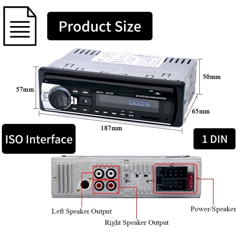 Premium Versatile Car radio Stereo 1 Din MP3 Player FM Audio Music USB SD Digital Bluetooth Dash Slot AUX Input Multi - Image 3