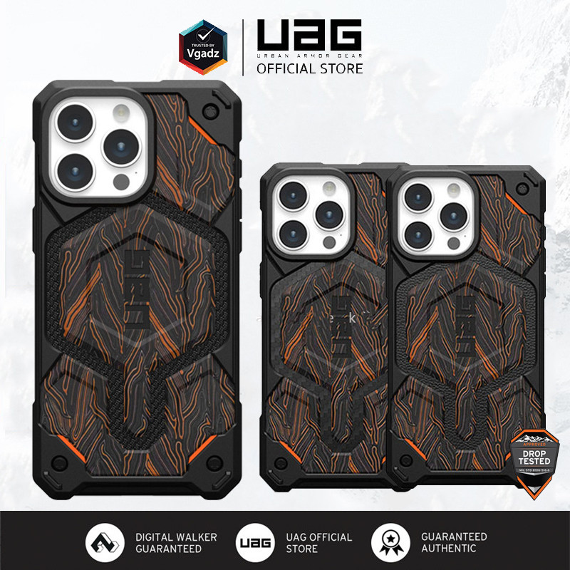 UAG Supreme Camouflage Magnetic Case for IPhone 16 Pro Max 16 Plus 16 Promax 16plus 16pro 16pro Kevlar Carbon Fibre Leather Shockproof Phone Case