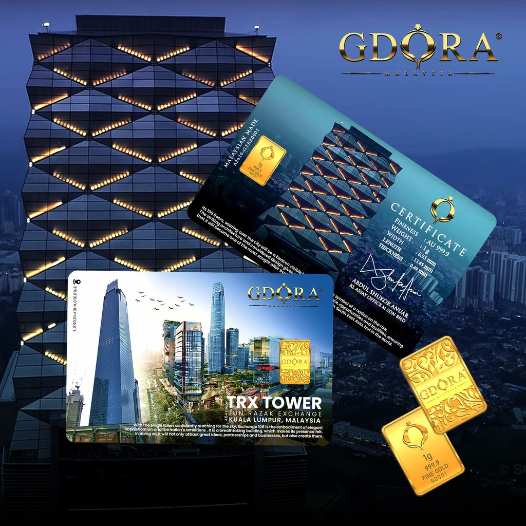 GDORA Gold Bar 1.00gram TRX Tower 999.9