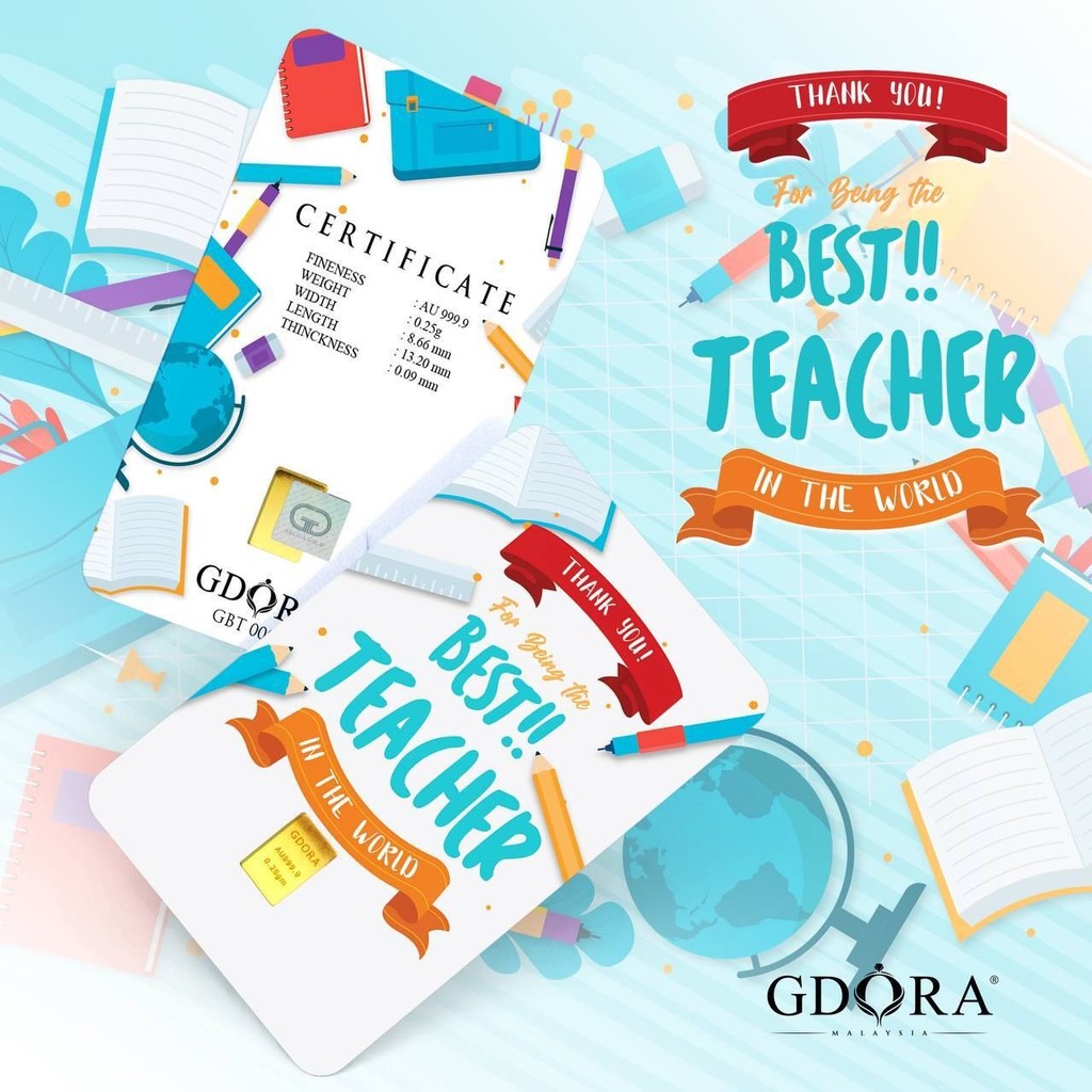 GDORA Gold Bar 0.25gram Teachers Appreciation 999.9