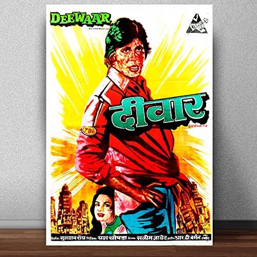 Bollywood Posters Deewar Amitabh bachchan Movie Poster Classic Collection Of Hindi Movies Canvas Print Wall Art Multi color