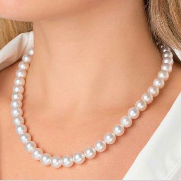 Apparels Online 8MM BELLA MAURICA PEARL CHOKER NECKLACE FOR WOMEN ELEGANT PEARL NECKLACE