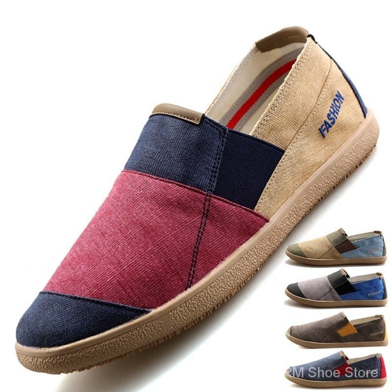 【 Ship Now 】2024 Raya Loafers Summer Canvas Shoes Men's Fashion Casual Shoes for Men Cloth Shoes Slip-Ons & Loafers Trend Doudou Men's Shoes Lazy Shoes Men Old Beijing Shoes Big Si