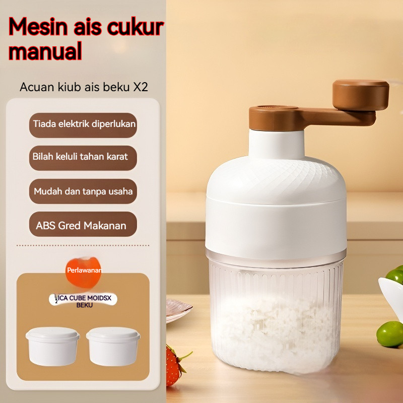 Mesin Serut Ais Tangan - Penghancur Ais Mudah Alih (Ais Salji Lembut, Tanpa Elektrik)