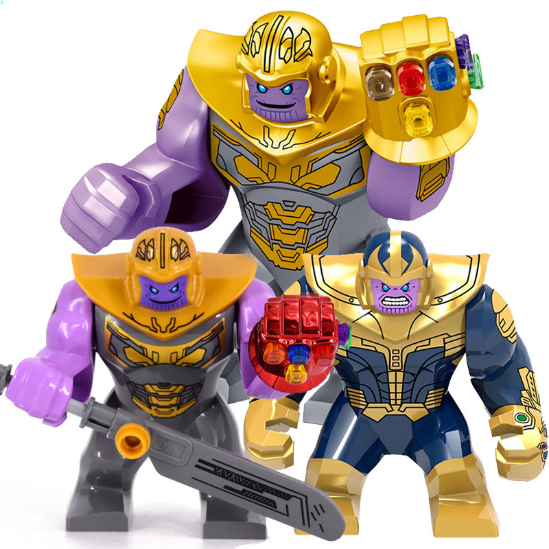 W Wooden Toy 8 Educational Assembler 4 Minifigures Compatible Lego Revenge Thanos Double-Bladed War Knife Armor WM78