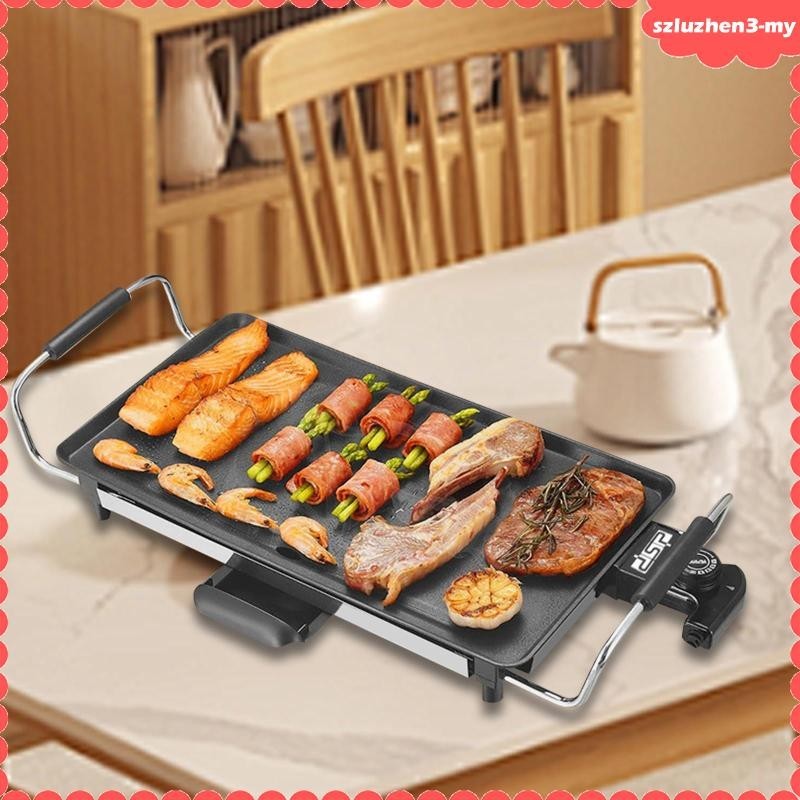 [SzluzhenbcMY] Electric Griddle Baking Tray Korean Nonstick BBQ Assesories Barbecue Frying Flat Grill Indoor Grill