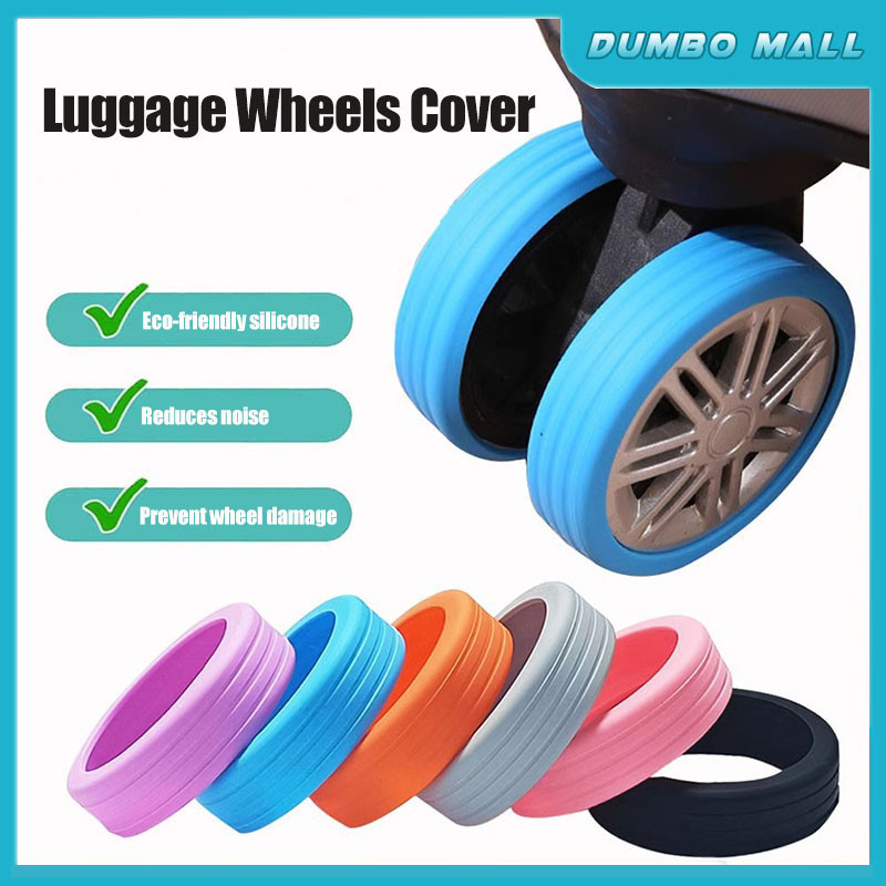 Luggage Wheels Cover Silicone Travel Suitcase Protector Elastic Trolley Box Casters Reduce Noise Anti-wear