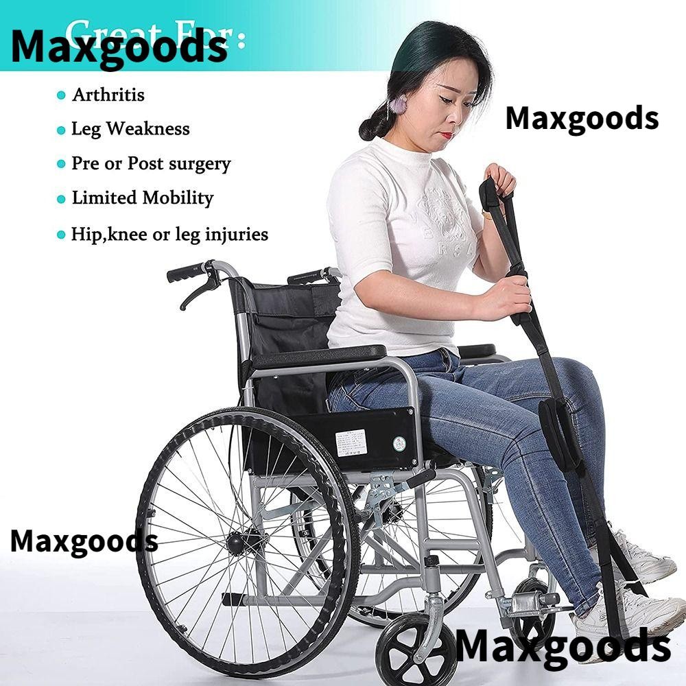 MAX Leg Lifter Strap Rubber Handgrips Wheelchair Aid Multi-Loop Mobility Tool