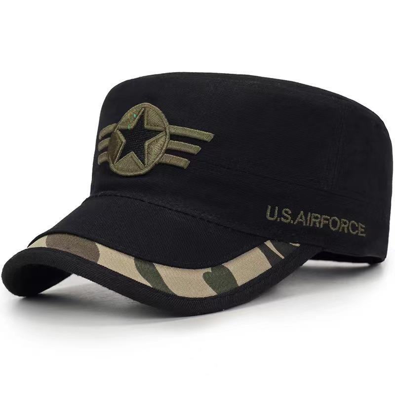 YUN Spring and Autumn Men's Hat Baseball Cap Camouflage Flat Top Hat Casual Sunscreen Hat Peaked Hat Outdoor Mountaineering Travel Hat