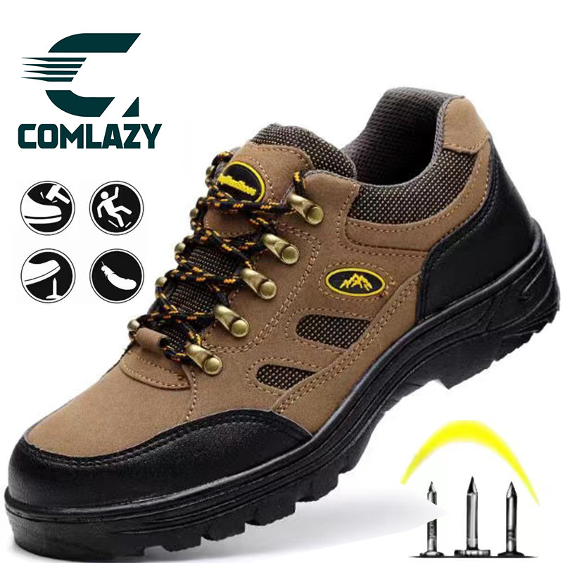 ?Ready Stock?safety shoes /safety boot /work shoes  Steel Toe  kasut safety lelaki  Anti-puncture kasut lelaki Anti-slip