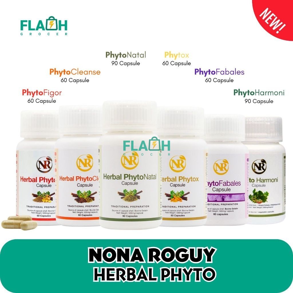 NR Nona Roguy Herbal PhytoNatal(90 Capsule)/PhytoCleanse/ Phytox/ Phytofabales/ PhytoFigor/ Phyto Harmoni (60 Capsules)