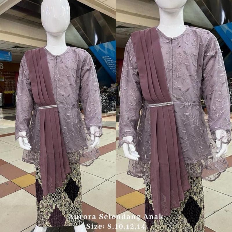 Essential Premium Tille Shawl Children's Kebaya Clothes / Modern Set Girls' Invitation Elementary School Middle Keba ... - Image 5