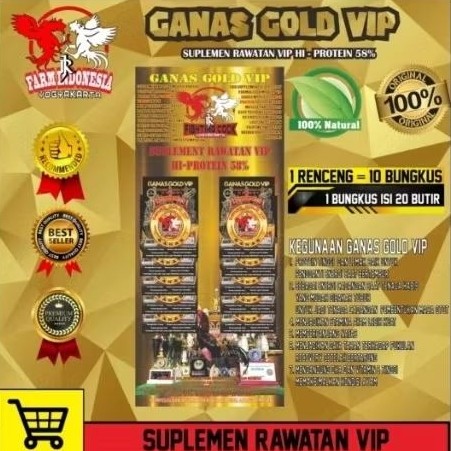 PALASTONESHOP { 1 RENTENG} JAMU KAMLANG GANAS GOLD VIP CONTENTS 10 BKS, DRY HERBAL KAMLANG CHICKEN JAMU
