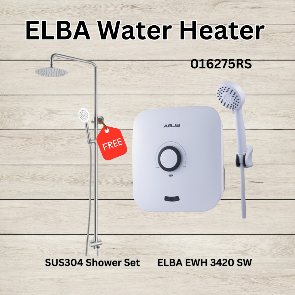 Elba Instant Water Heater | Snow White | ATTIVO Series | With AC Booster Pump and without Pump