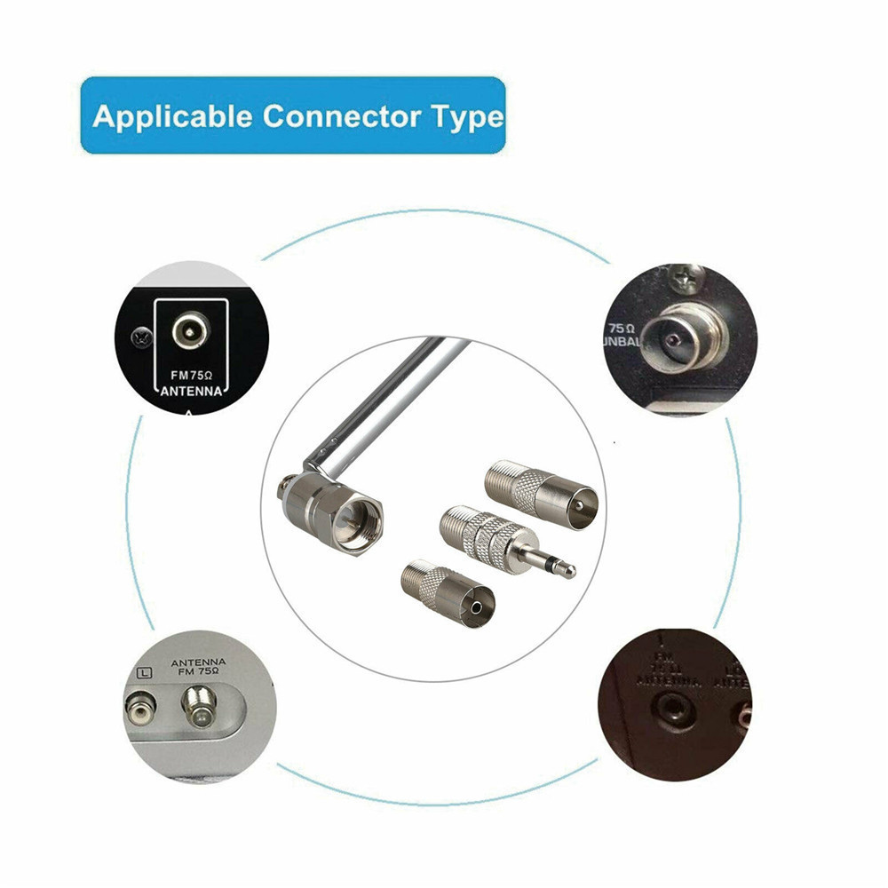 Premium Essential Telescopic Antenna FM 86-106MHz Aerial Wave 5V 10W TV/3.5 Adapter F Type Radio 75 Ohm Purpose Reliable - Image 5