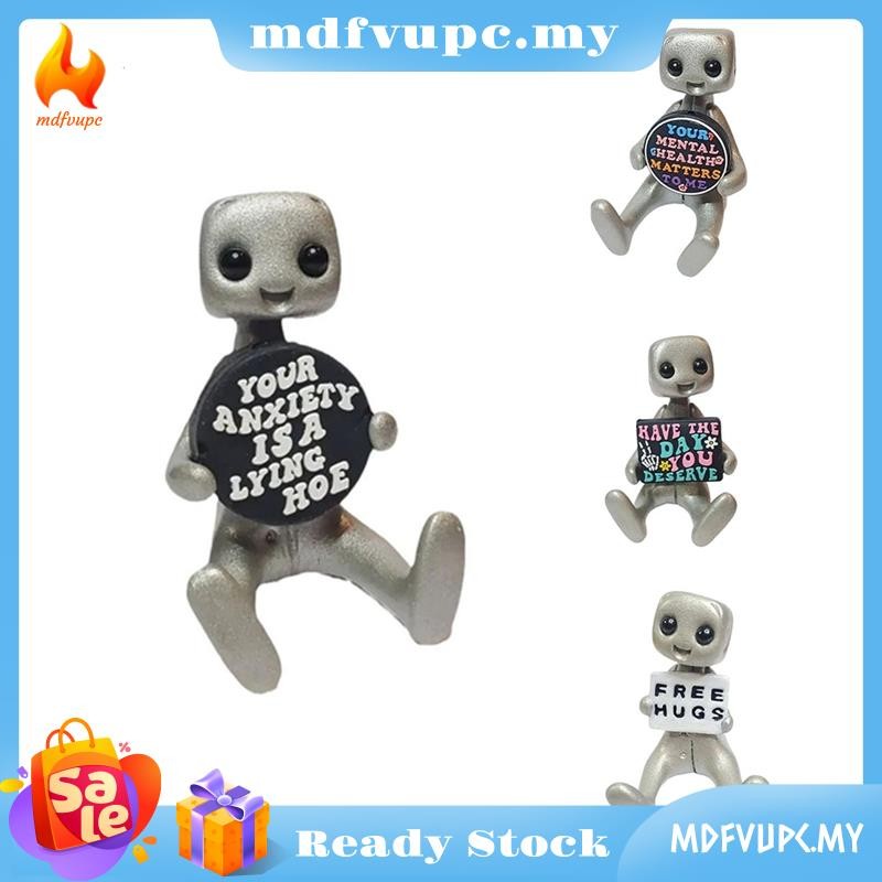 [mdfvupc] Your Mental Health Matters Robot Figurine Resin Art Toy Kawaii Desk Buddy