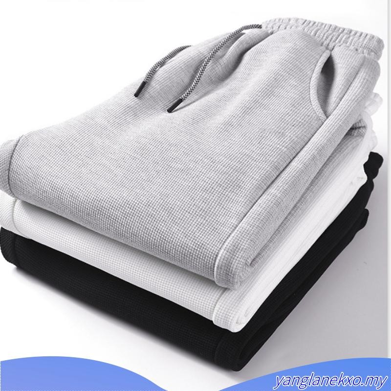 Ready Stock waffle Pants Men Seluar Lelaki Men Pants Casual Long Pants Men Cropped Trousers Drawstring Jogger Pants Tracksuit Man Seluar Slack Lelaki Pants Seluar Track Lelaki Sport Pants Men Seluar Panjang Lelaki