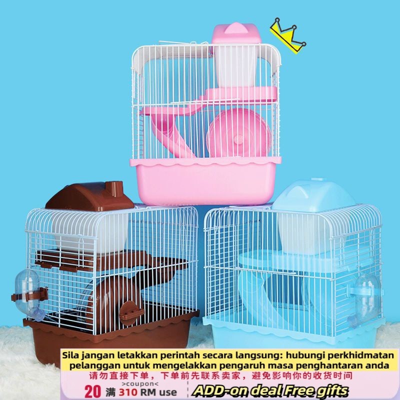 QMHamster Pet Cage Little Hamster Cage Supplies Full Set Djungarian Hamster House Small Villa Shelter Hamster Cage WIM8