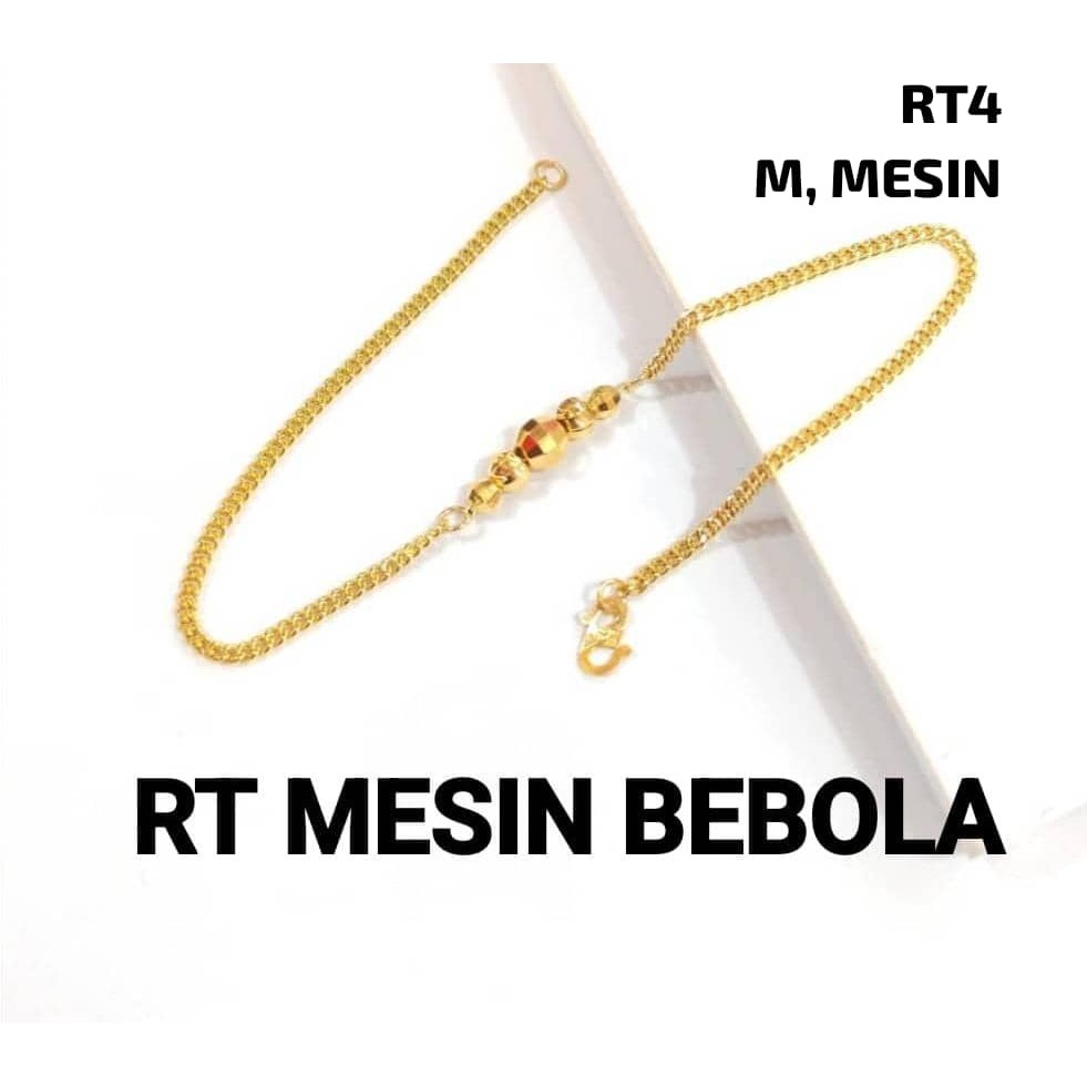 Wing Sing Rantai Tangan Mesin D3 Disco Ball Boba Bebola Bajet Tulen Emas 916 / 916 Gold Bracelet