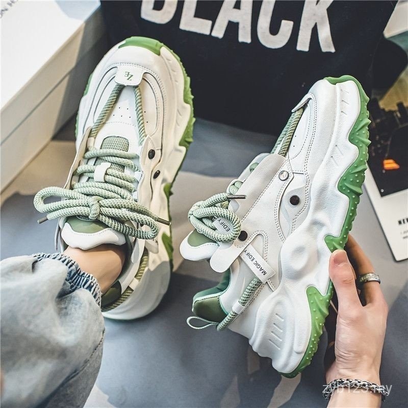 New Daddy Shoes Men Cool Winter Trend High-End Super Hot Youth Thick-Soled Heightening Casual Sports Shoes V3U1