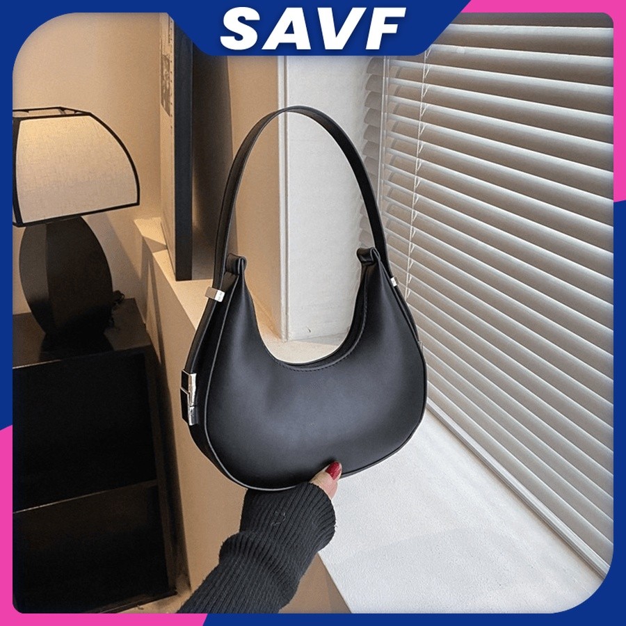 SAVF Underarm Bag Handbag Dumpling Bag Women Bag PU Leather Zip Shoulder Bag Sling Bag Casual Beg Tangan Wanita Beg L28