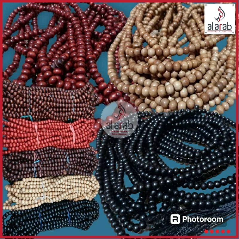 TASBIH KAYU KOKON 1000 BIJI DAN  WARNA HITAM /CHOCLATE/CREAM. [Ready Stock]