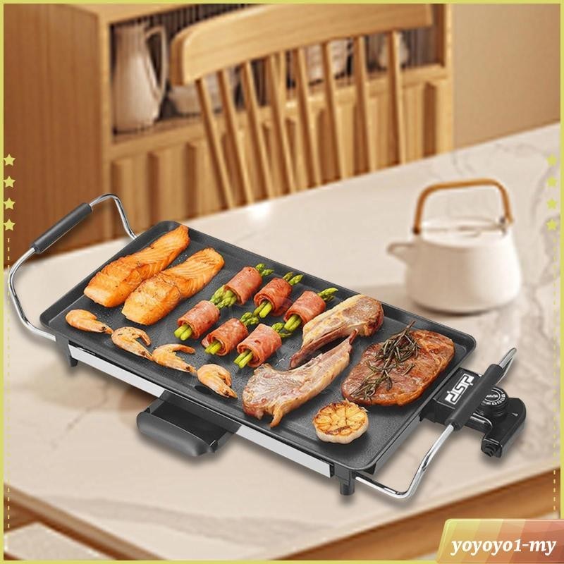 [YoyoyocfMY] Electric Griddle Baking Tray Korean Nonstick BBQ Assesories Barbecue Frying Flat Grill Indoor Grill