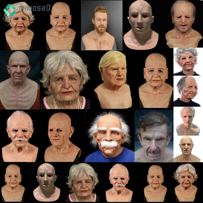 Discounted Prices! Cosplay Bald Old Man Wrinkle Face Mask Halloween Party Carnival Props