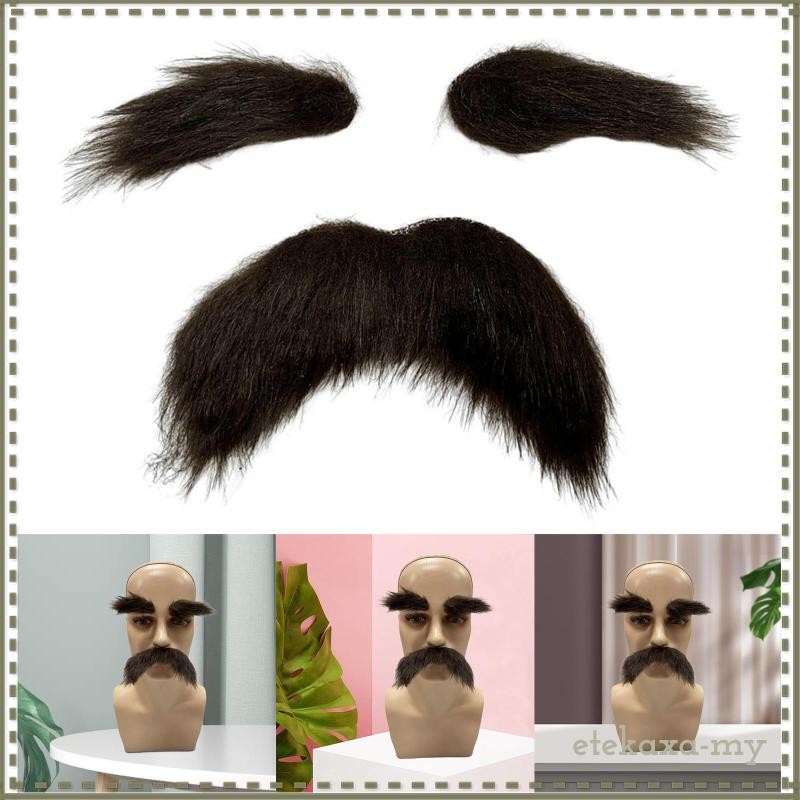 [EtekaxaMY] Eyebrows Kits Decoration Disguise Supplies Self Adhesive Fake Mustache Set