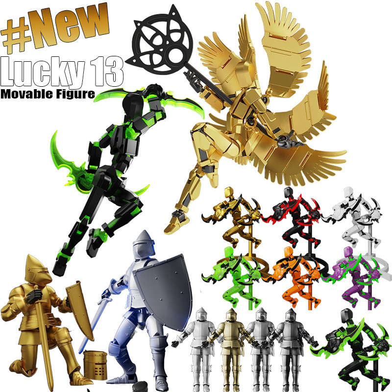 New Lucky 13 3D Printing Model Movable Figure Royal armor Warriors Dummy 13 Action Figure Robot 13 Toys Assembly Model Kid Gift