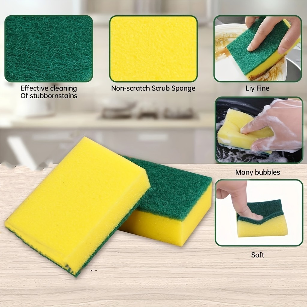 Prep Meal 20/30pcs Dishwashing Sponge Kitchen Nano Emery Magic Clean Rub Pot Rust Focal Stains Removing Kit Cleaning ...