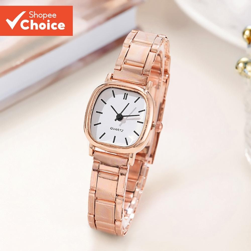 Modern Square Minimalist Watch, Alloy Quartz Bracelet For Working Women Business Casual Aesthetics Jam Tangan Wanita