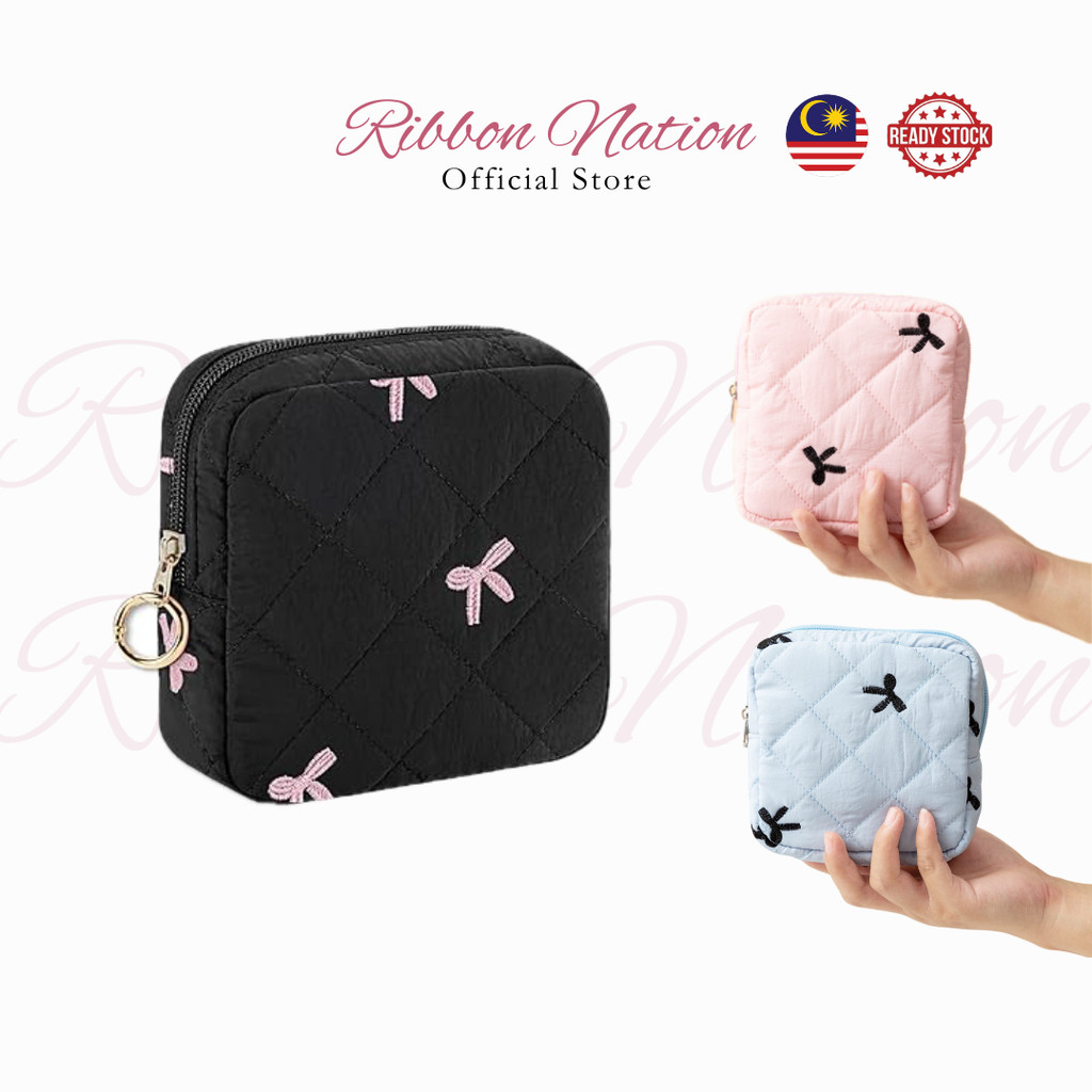 ??? ????? ????? ??? Ribbon Pouch Women Storage Bags Organiser Pouch Mini Wallet Coin Purse Dompet Pemegang Syiling Duit