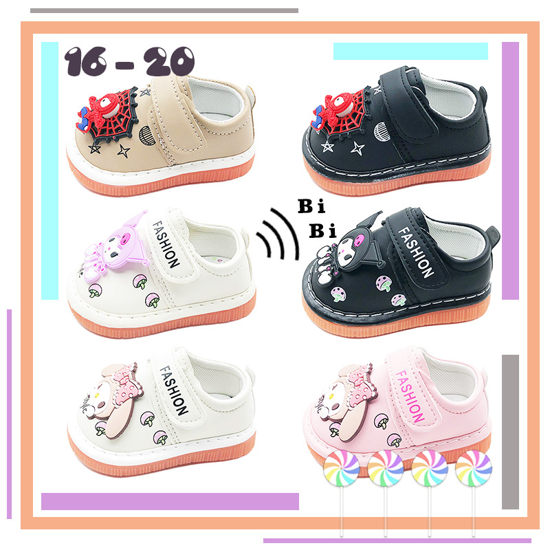 CSMY ➜ Baby's Cartoon Bibi Sound Shoes | Wedding Spin Cute Shoes Girls Wedding Kids Twins | Kasut Bunyi Bunga 16-20