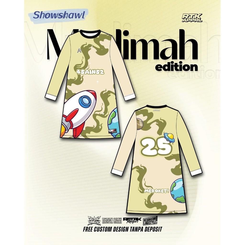 Jersey Muslimah Cartoon Rocket Murah Zahirah Humaira Viral Top Baju Muslimah Nama Sendiri Baju Jersi Custom Name And Number Jersey Muslim Plus Size Outfit Murah Baju Jersey A Cut Budak Kanak Kanak Perempuan Labuh Blouse Korean Style Outfit Kids Woman