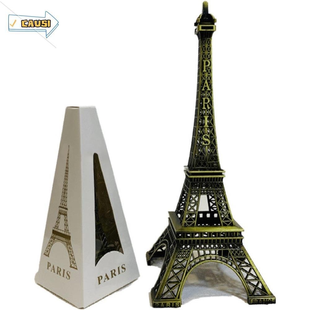 CAUSI Eiffel Tower Statue, Exquisite Design Metal Eiffel Tower Model, 7 Sizes with Box Bronze Eiffel Tower Decorative Ornaments