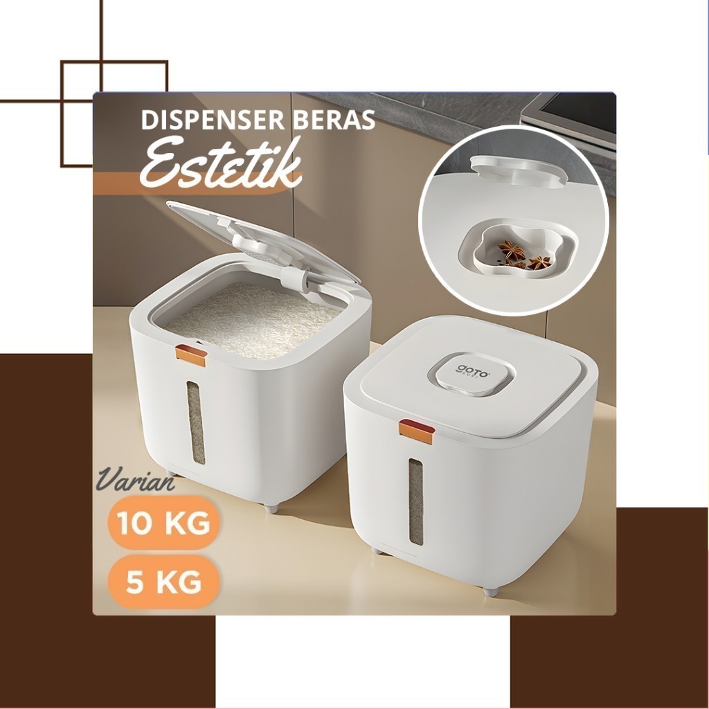 Goto Suki Rice Container Storage Dispenser 10 5 Kg Aesthetic