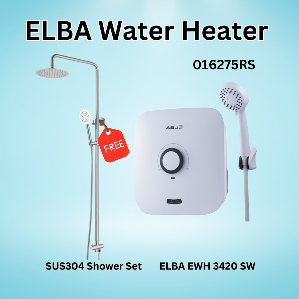 Elba Instant Water Heater | Snow White | ATTIVO Series | With AC Booster Pump and without Pump